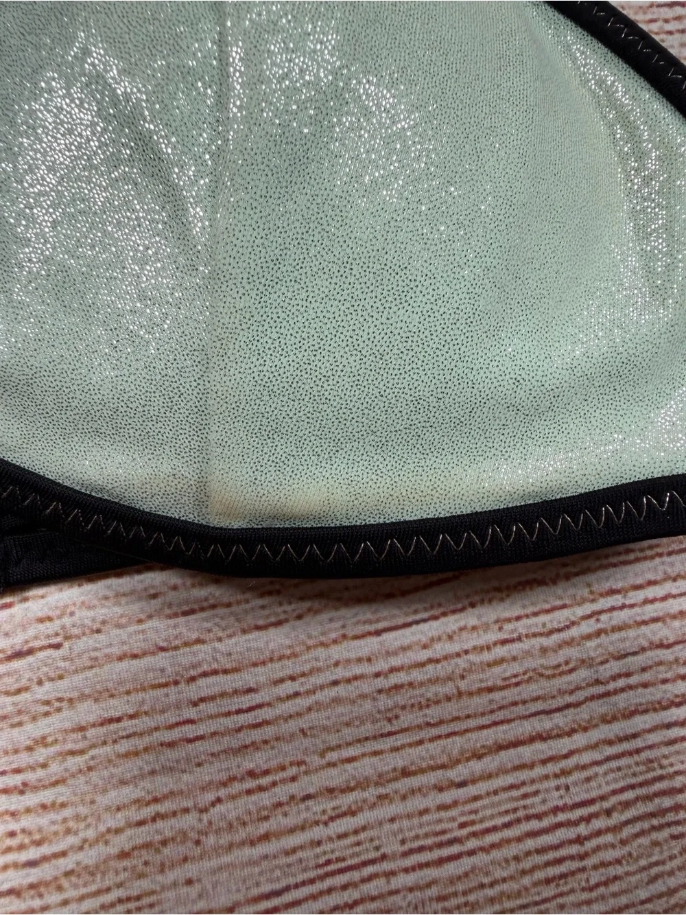 Victoria's Secret Mint and Black Shimmer Triangle Bikini Top - mermaid, shine